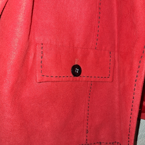 Samantha Grey Red Soft Lightweight Jacket With Pockets Size Small - Picture 6 of 7